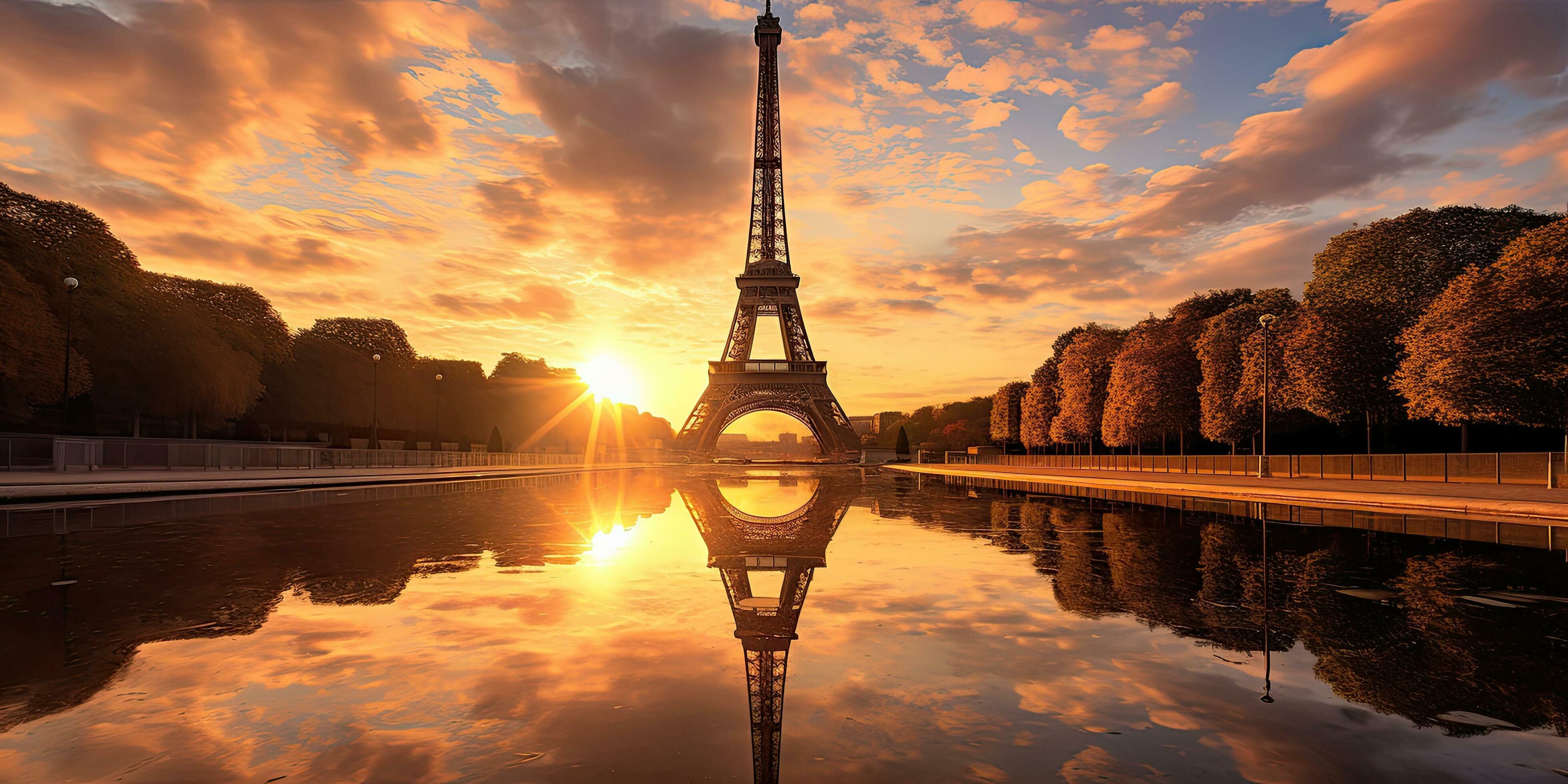 Eiffel Tower at sunset